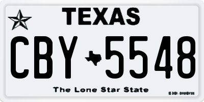 TX license plate CBY5548