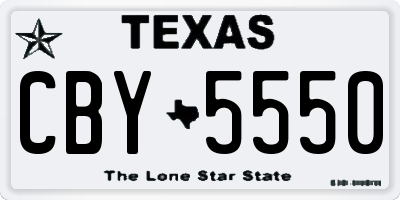 TX license plate CBY5550