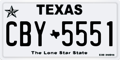 TX license plate CBY5551