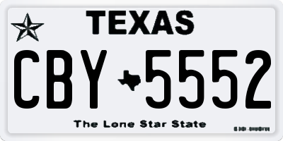 TX license plate CBY5552