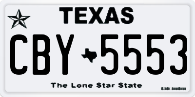 TX license plate CBY5553