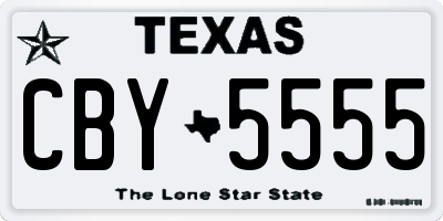TX license plate CBY5555