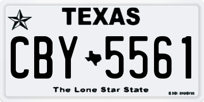 TX license plate CBY5561