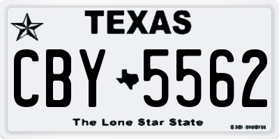 TX license plate CBY5562