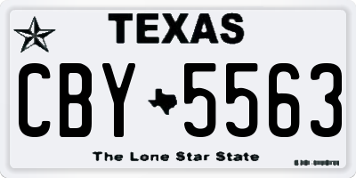 TX license plate CBY5563