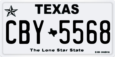 TX license plate CBY5568
