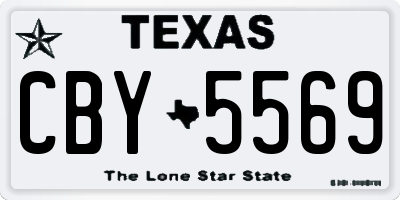 TX license plate CBY5569