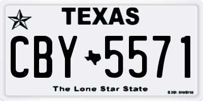 TX license plate CBY5571