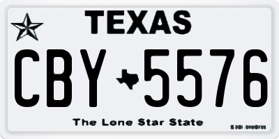 TX license plate CBY5576