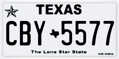 TX license plate CBY5577