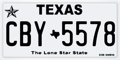 TX license plate CBY5578