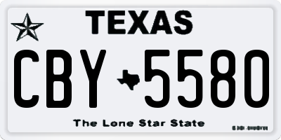 TX license plate CBY5580