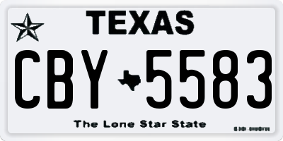 TX license plate CBY5583