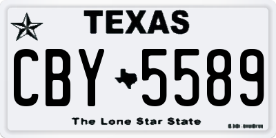 TX license plate CBY5589