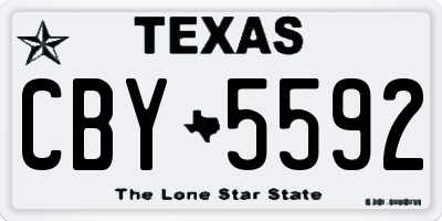 TX license plate CBY5592