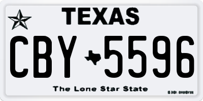 TX license plate CBY5596