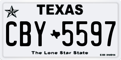 TX license plate CBY5597