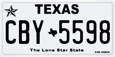 TX license plate CBY5598
