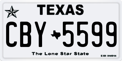 TX license plate CBY5599