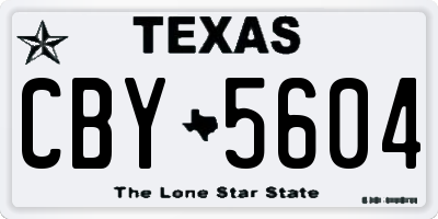 TX license plate CBY5604
