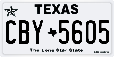 TX license plate CBY5605