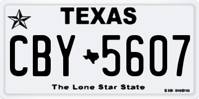 TX license plate CBY5607