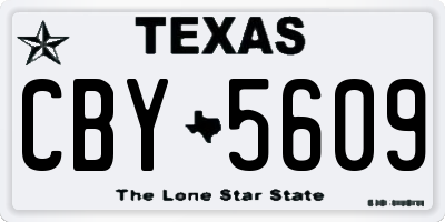 TX license plate CBY5609