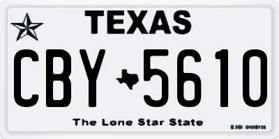TX license plate CBY5610