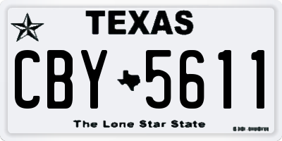 TX license plate CBY5611