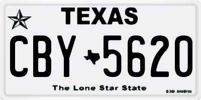 TX license plate CBY5620