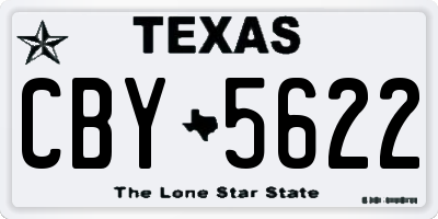 TX license plate CBY5622
