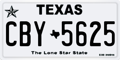 TX license plate CBY5625