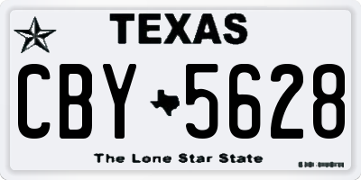 TX license plate CBY5628