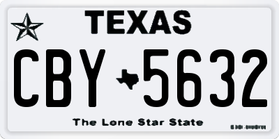 TX license plate CBY5632