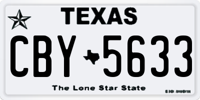 TX license plate CBY5633