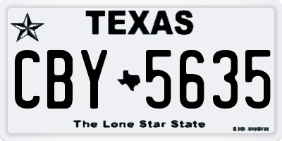 TX license plate CBY5635