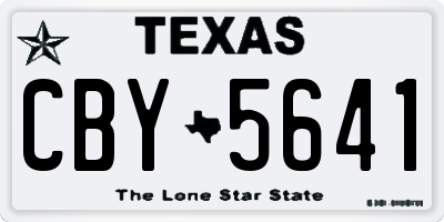 TX license plate CBY5641