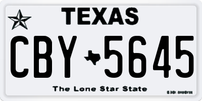 TX license plate CBY5645
