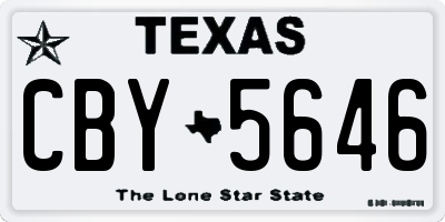 TX license plate CBY5646