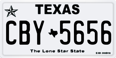TX license plate CBY5656