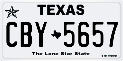 TX license plate CBY5657