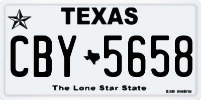 TX license plate CBY5658