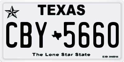 TX license plate CBY5660