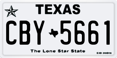 TX license plate CBY5661