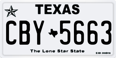 TX license plate CBY5663