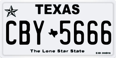 TX license plate CBY5666