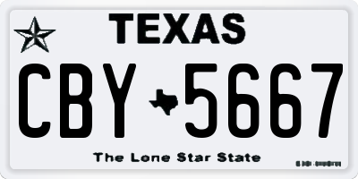 TX license plate CBY5667