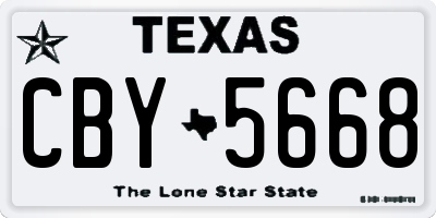 TX license plate CBY5668