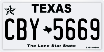 TX license plate CBY5669