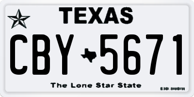 TX license plate CBY5671